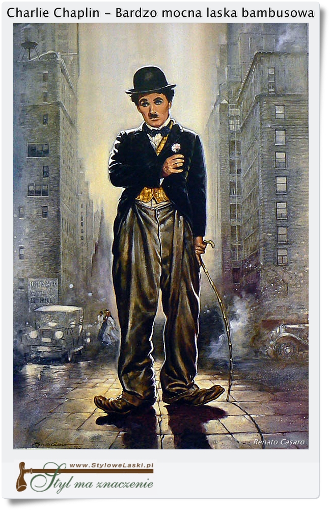 Charlie Chaplin z bambusową laską