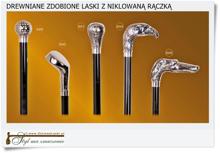 Zdobione drewniane laski